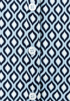 Clearance Printbluse, hellblau/ecru/marine Blusen