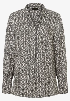 Online Printbluse mit Schluppe, beige/schwarz, Herbst-Kollektion Blusen