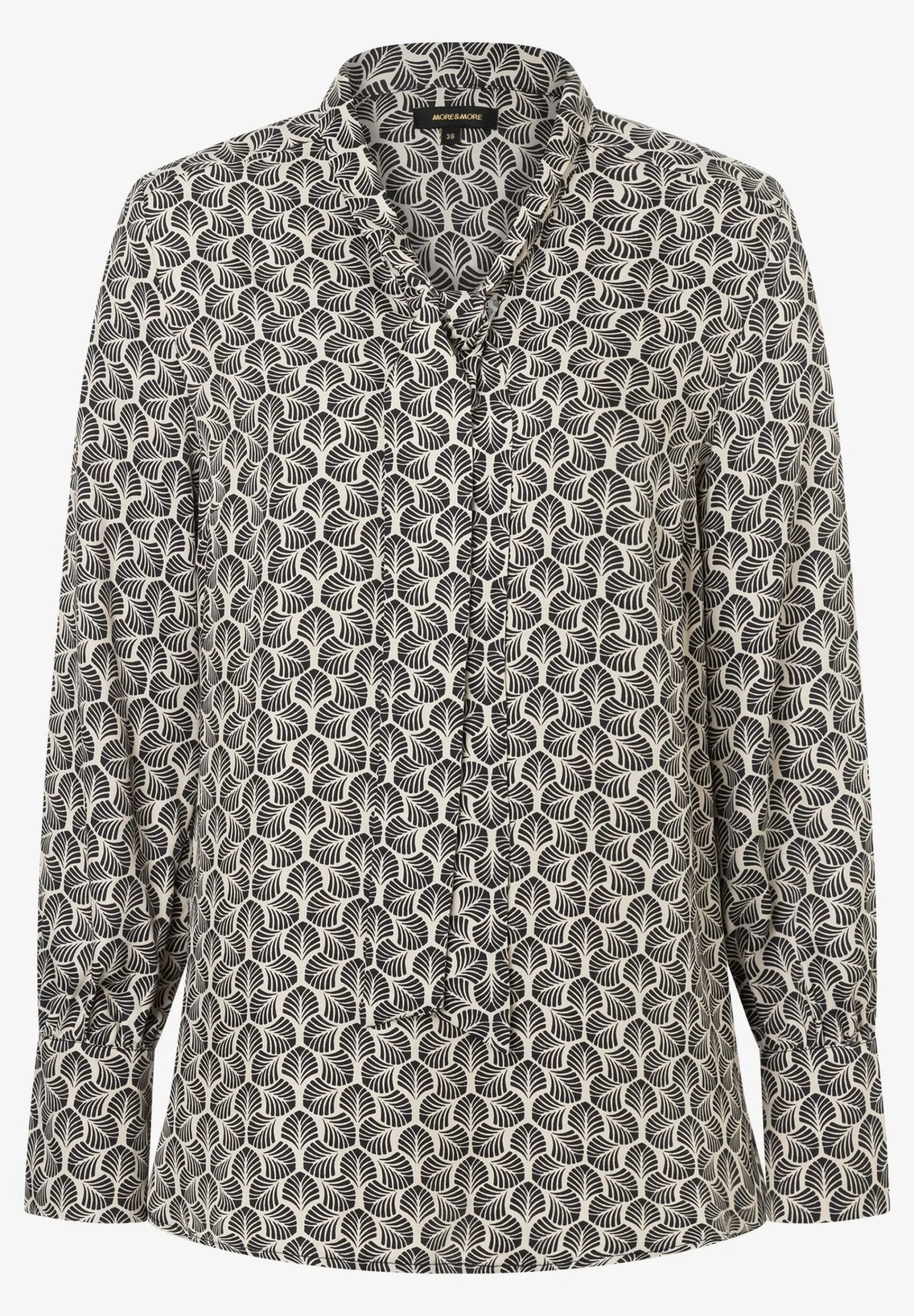 Online Printbluse mit Schluppe, beige/schwarz, Herbst-Kollektion Blusen
