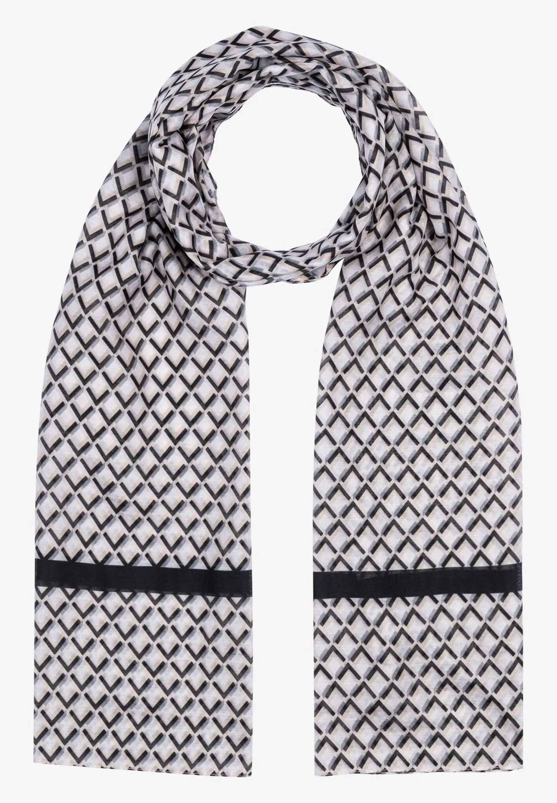 Outlet Printschal, schwarz/beige/ecru, Herbst-Kollektion Accessoires