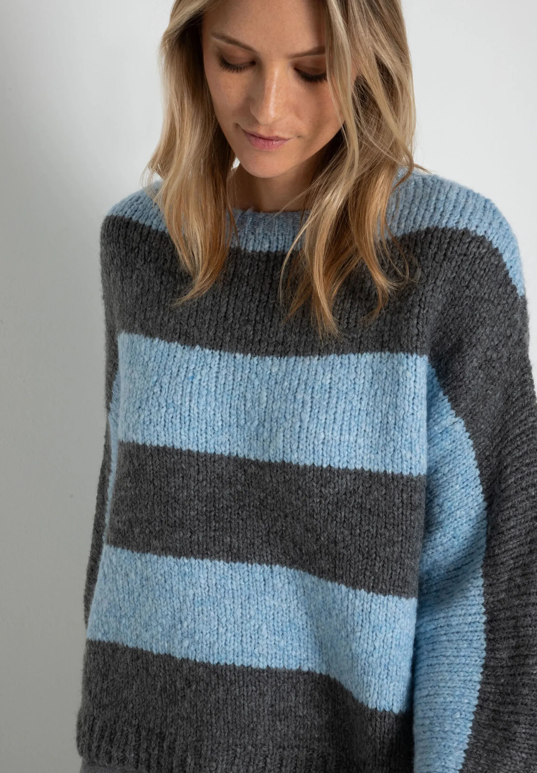 Online Pullover, gestreift, /hellblau, Herbst-Kollektion Pullover - Strick