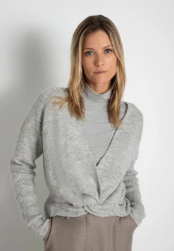 Outlet Pullover mit Knotendetail, melange, Herbst-Kollektion Pullover - Strick