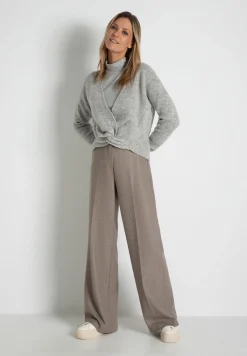 Outlet Pullover mit Knotendetail, melange, Herbst-Kollektion Pullover - Strick