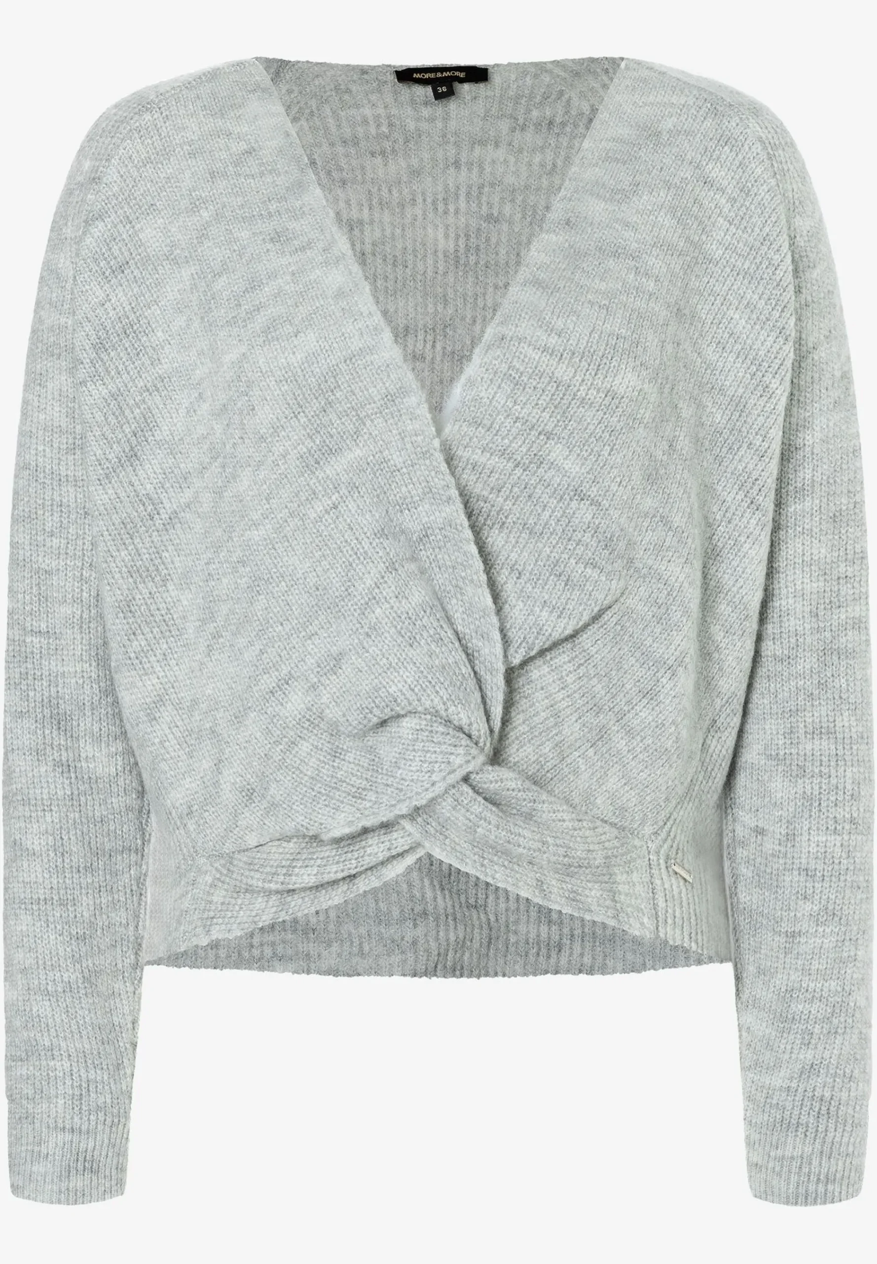 Outlet Pullover mit Knotendetail, melange, Herbst-Kollektion Pullover - Strick