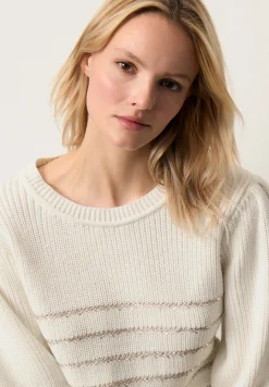 New Pullover mit Paillettenstreifen, , Herbst-Kollektion Pullover - Strick