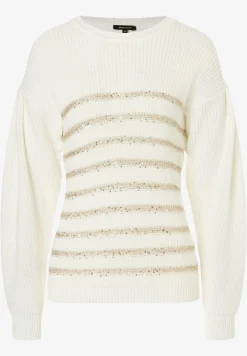 New Pullover mit Paillettenstreifen, , Herbst-Kollektion Pullover - Strick