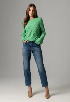 Online Pullover mit Rautenstruktur, soft warm green, Frühjahrs-Kollektion Pullover - Strick