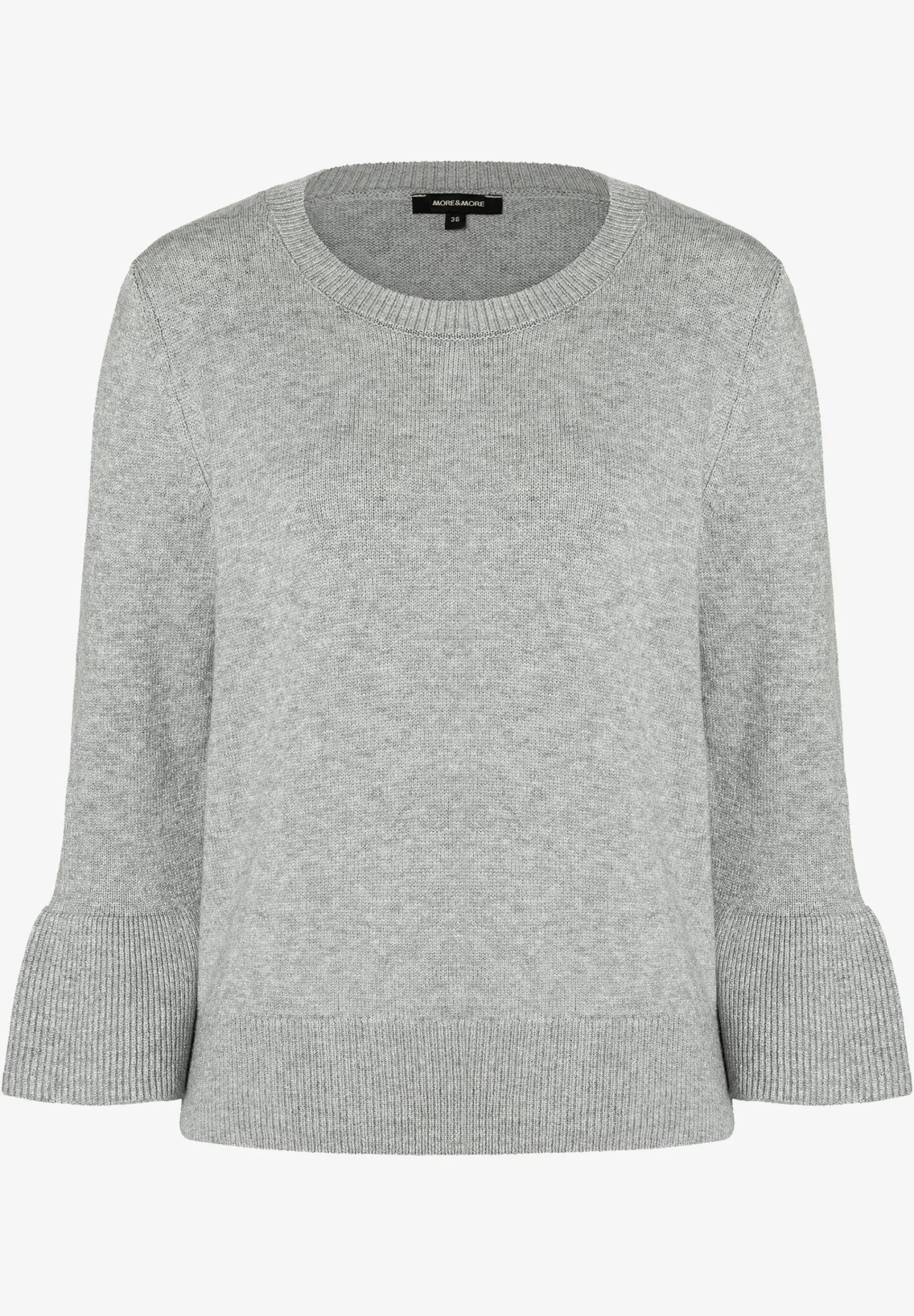 Discount Pullover mit Volantärmel, grau melange, Herbst-Kollektion Pullover - Strick