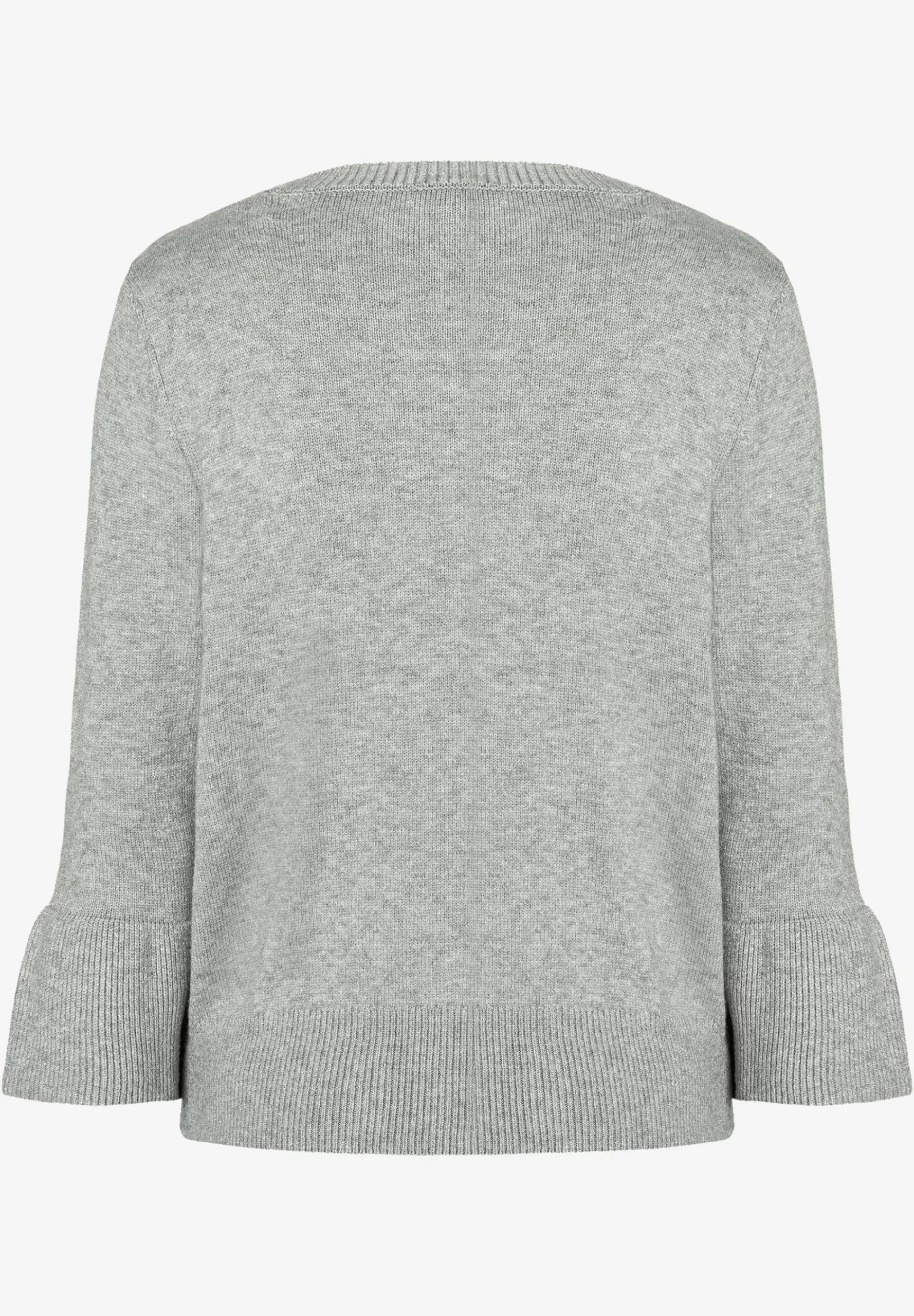 Discount Pullover mit Volantärmel, grau melange, Herbst-Kollektion Pullover - Strick