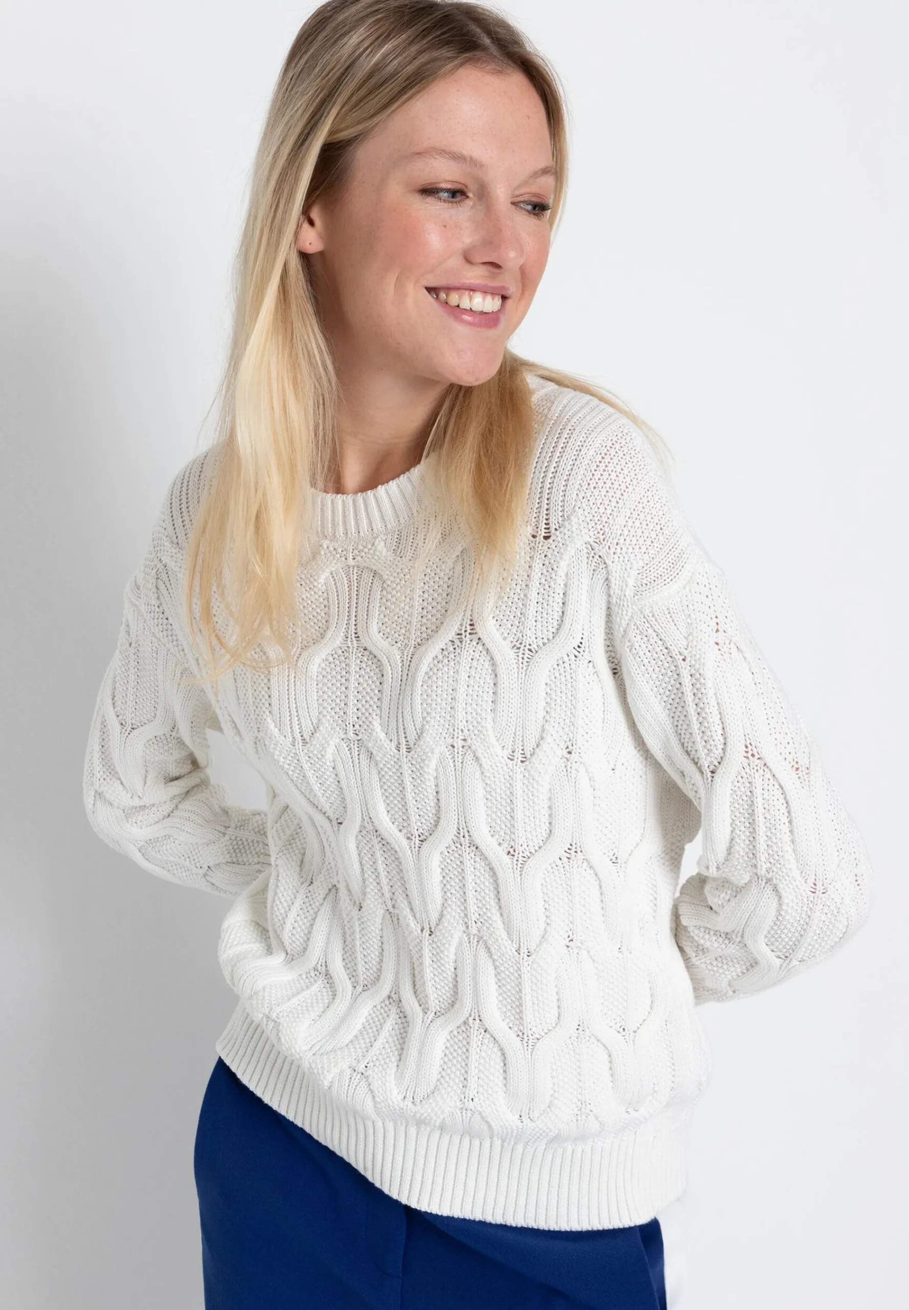 New Pullover mit Zopf, , Frühjahrs-Kollektion Pullover - Strick