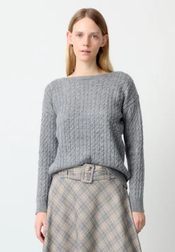 Online Pullover mit Zopfmuster, melange, Winter-Kollektion Pullover - Strick