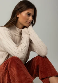 Online Rippen-Pullover, powder creme, Winter-Kollektion Pullover - Strick