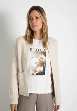 Hot Rippen-Strickjacke, almond melange, Herbst-Kollektion Pullover - Strick