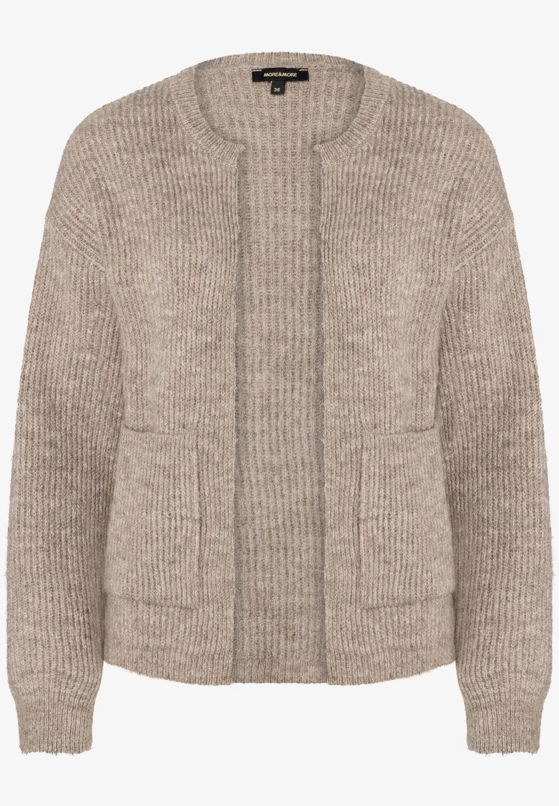 Fashion Rippen-Strickjacke, taupe melange, Herbst-Kollektion Pullover - Strick