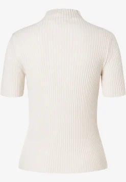 Outlet Rippstrick-Pullover, Kurzarm, powder creme Pullover - Strick