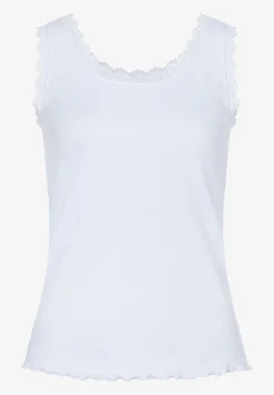 Fashion Ripptop mit Spitzenkante, weiß, Frühjahrs-Kollektion T-shirts - Tops