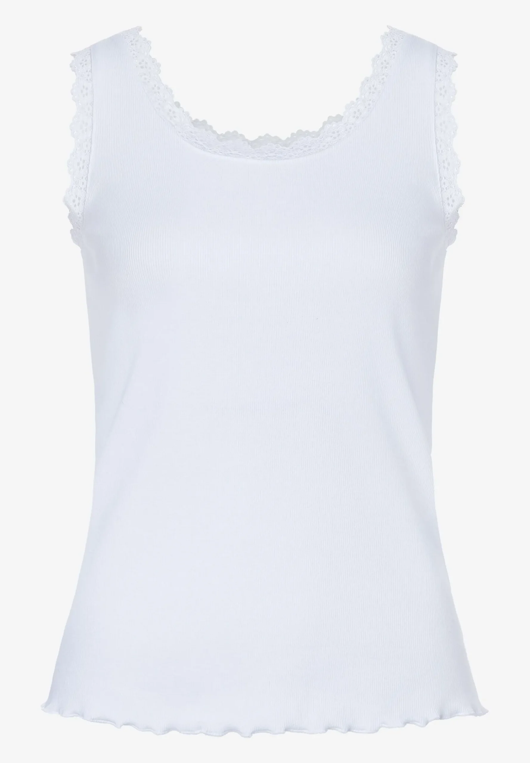 Fashion Ripptop mit Spitzenkante, weiß, Frühjahrs-Kollektion T-shirts - Tops