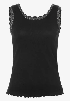 Outlet Ripptop mit Spitzenkante, , Frühjahrs-Kollektion T-shirts - Tops