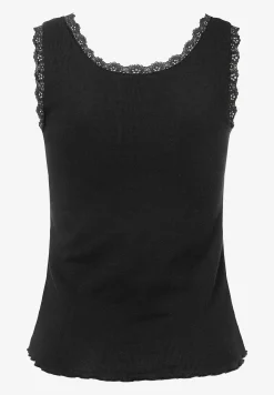 Outlet Ripptop mit Spitzenkante, , Frühjahrs-Kollektion T-shirts - Tops