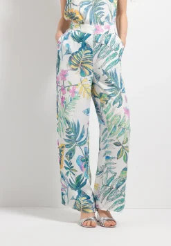 New Satinhose, Blätterprint, Sommer-Kollektion Hosen - Jeans