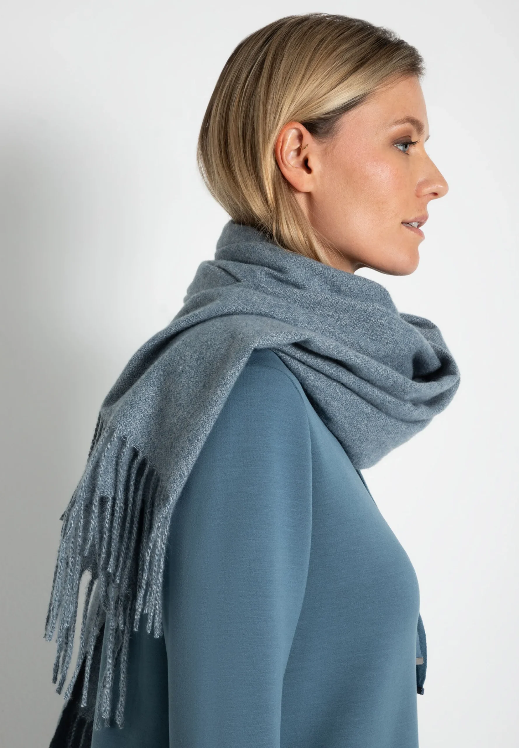 Clearance Schal, greyblue melange, Herbst-Kollektion Accessoires