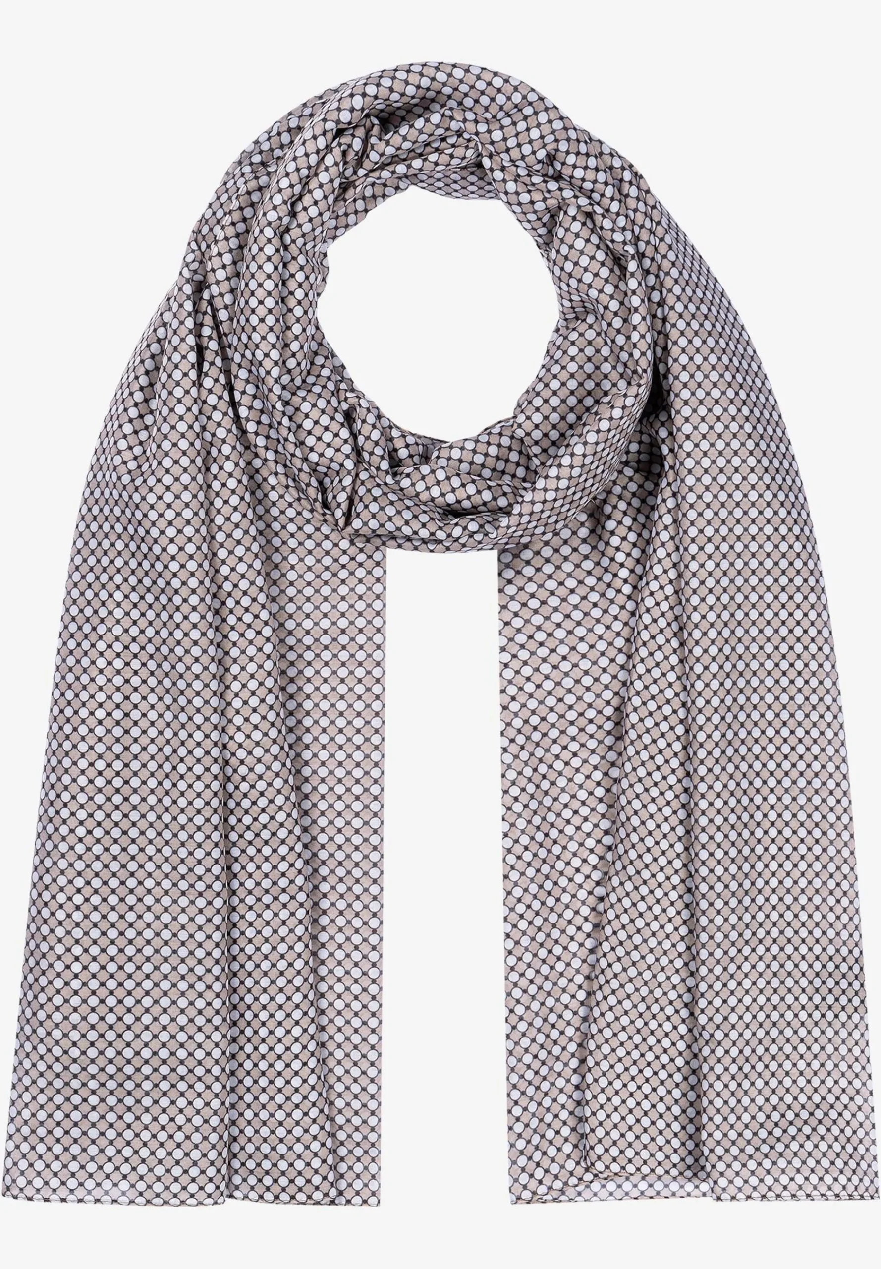 New Schal mit Minimal-Print, beige/schwarz/ecru, Herbst-Kollektion Accessoires