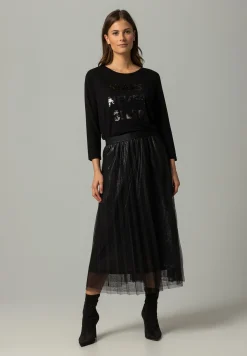 Discount Shirt mit Pailletten-Schriftzug, , Winter-Kollektion T-shirts - Tops