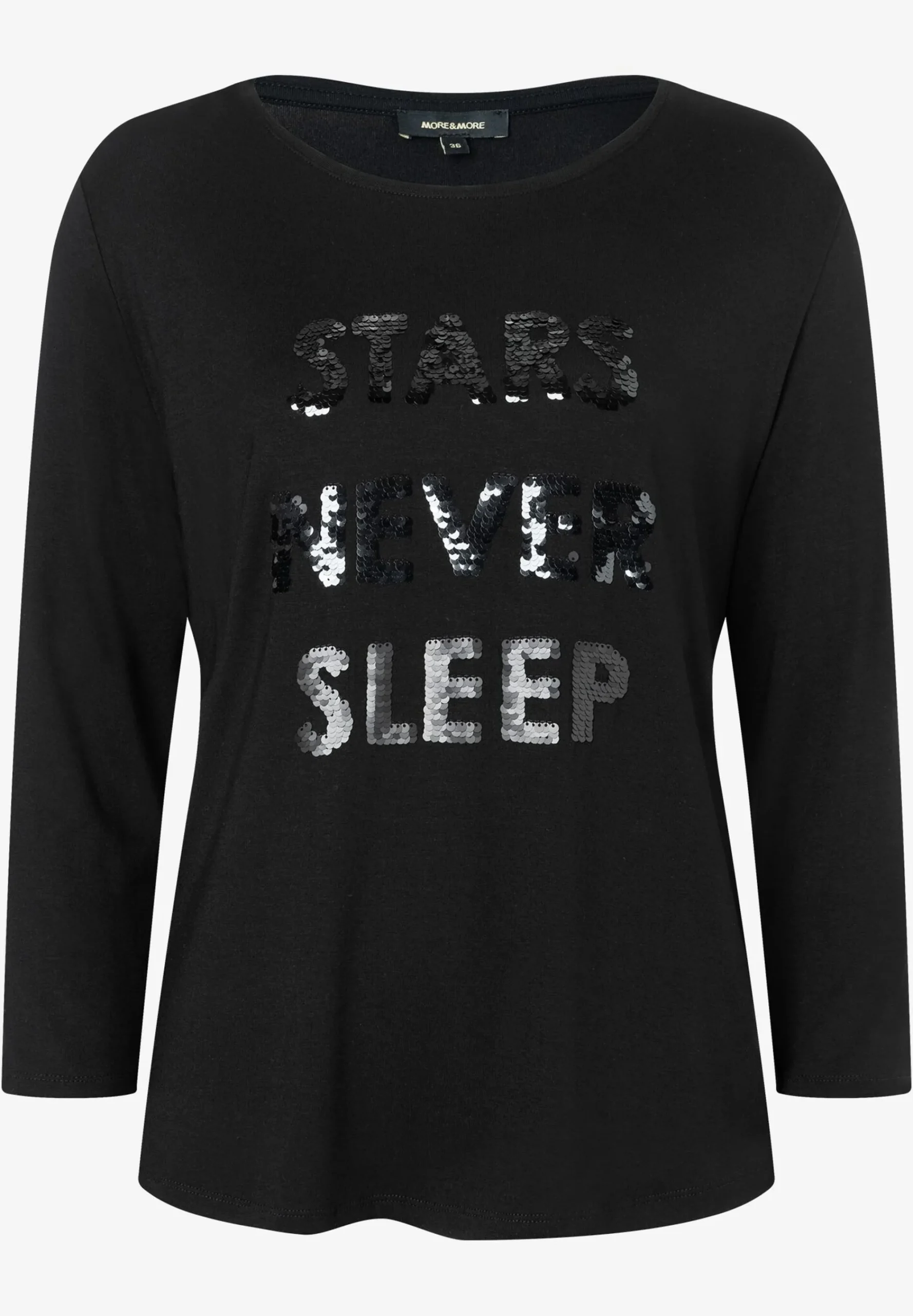 Discount Shirt mit Pailletten-Schriftzug, , Winter-Kollektion T-shirts - Tops