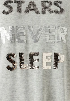 New Shirt mit Pailletten-Schriftzug, melange, Winter-Kollektion T-shirts - Tops