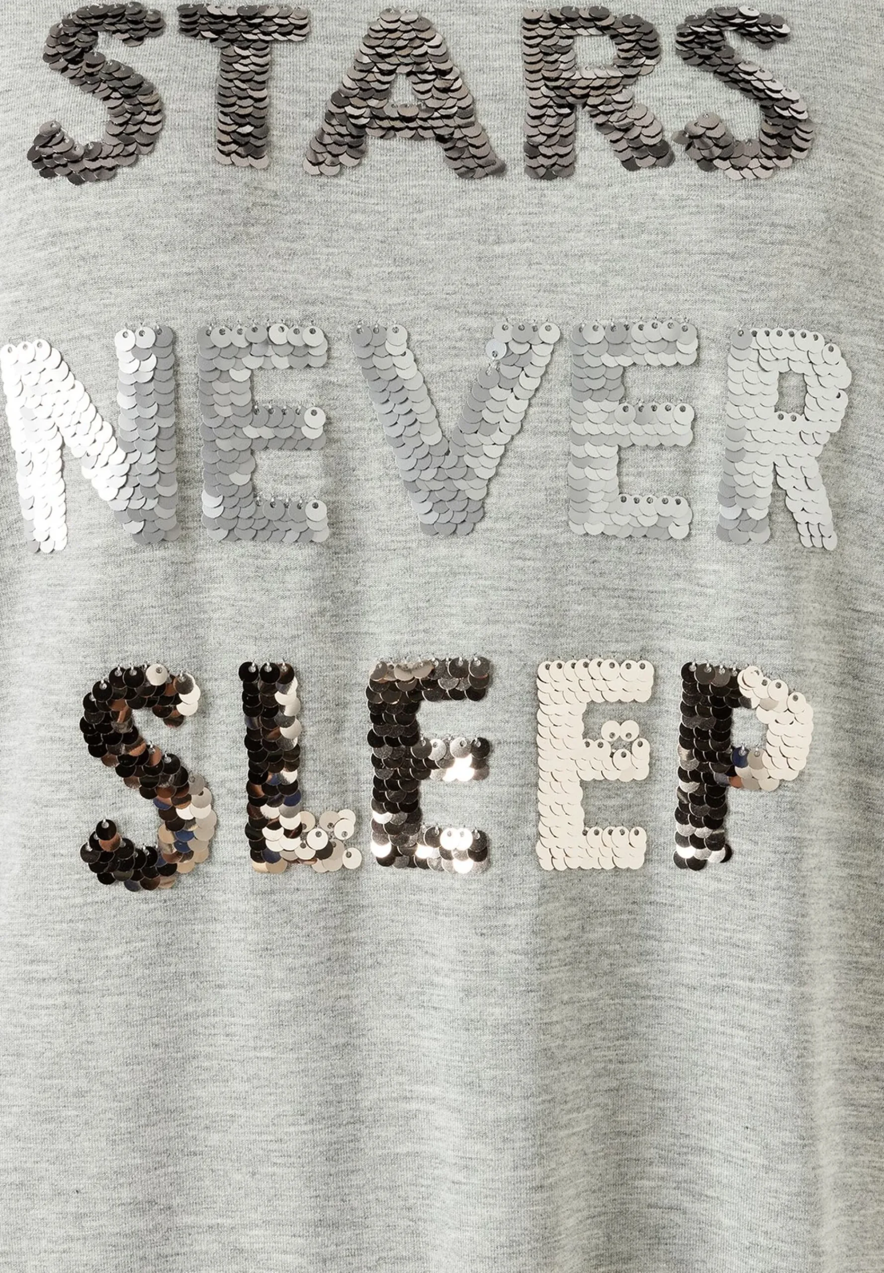 New Shirt mit Pailletten-Schriftzug, melange, Winter-Kollektion T-shirts - Tops