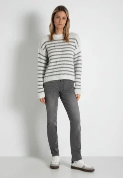 New Streifen-Pullover mit Ziersteinen, Herbst-Kollektion Pullover - Strick