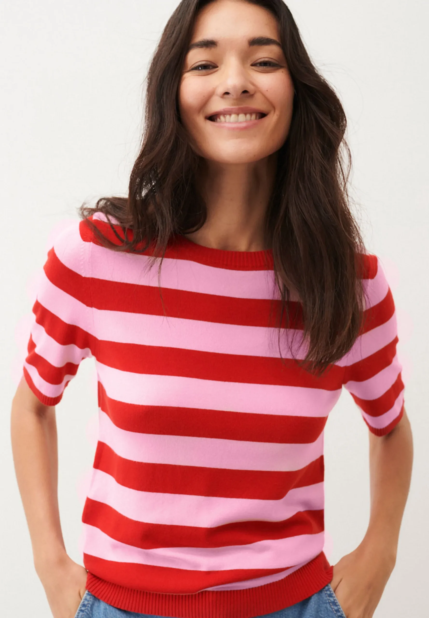 Best Streifen-Pullover, pink/rot, Frühjahrs-Kollektion Pullover - Strick