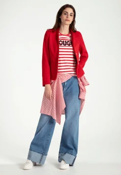 Hot Streifenshirt mit Paillettenschrift, Frühjahrs-Kollektion T-shirts - Tops