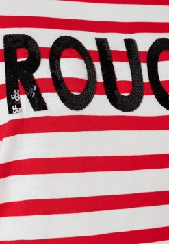 Hot Streifenshirt mit Paillettenschrift, Frühjahrs-Kollektion T-shirts - Tops