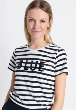 Fashion Streifenshirt mit Paillettenschrift, Frühjahrs-Kollektion T-shirts - Tops