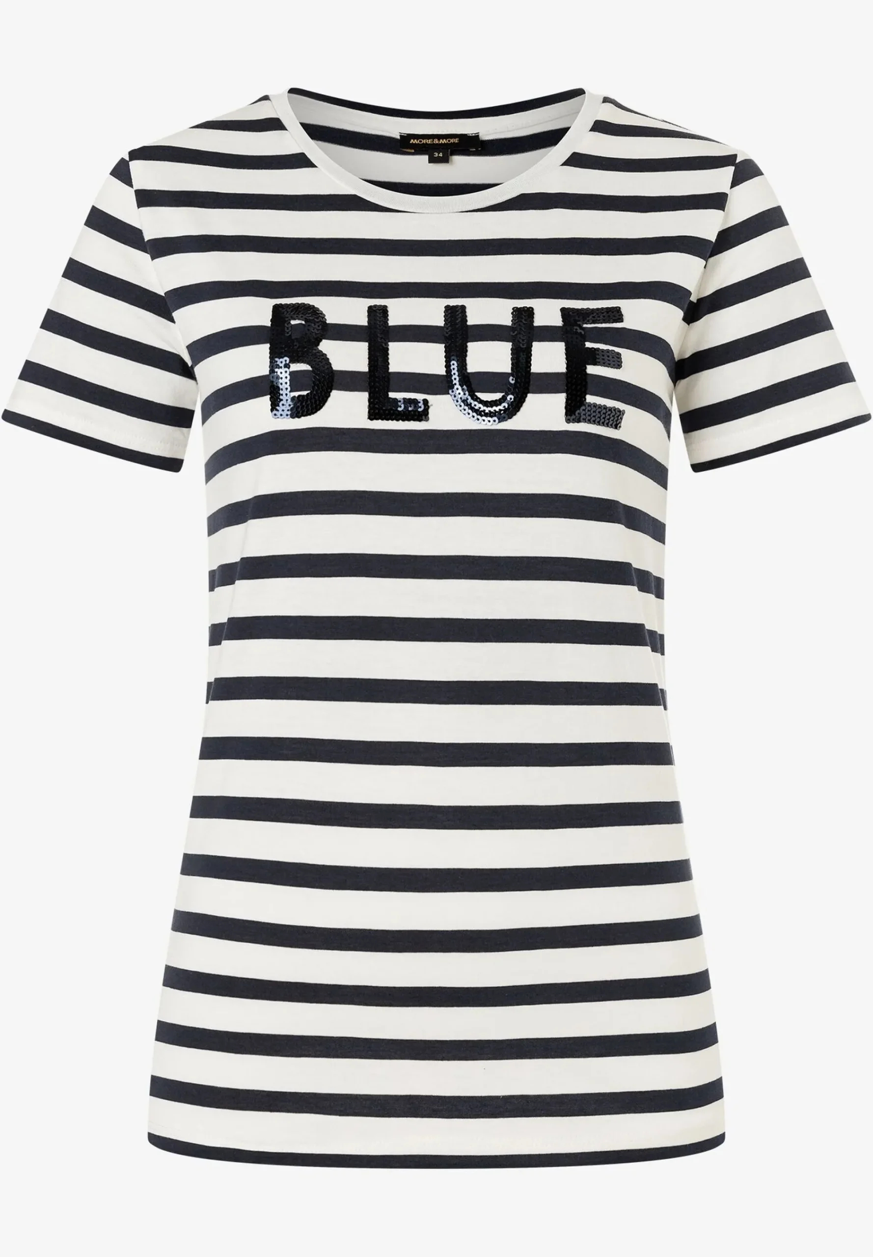 Fashion Streifenshirt mit Paillettenschrift, Frühjahrs-Kollektion T-shirts - Tops