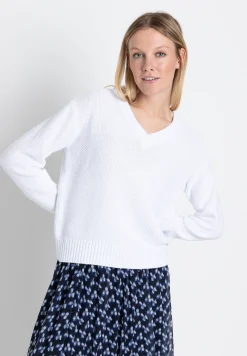 Discount Struktur-Pullover, weiß, Frühjahrs-Kollektion Pullover - Strick