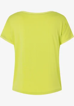 Sale T-Shirt mit Chiffonkante, lime yellow, Frühjahrs-Kollektion T-shirts - Tops