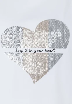 Hot T-Shirt mit Pailletten-Herz, Frühjahrs-Kollektion T-shirts - Tops