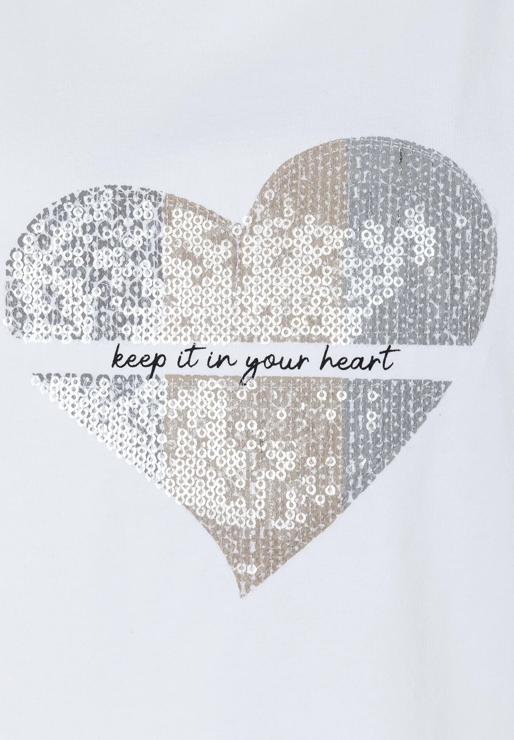 Hot T-Shirt mit Pailletten-Herz, Frühjahrs-Kollektion T-shirts - Tops