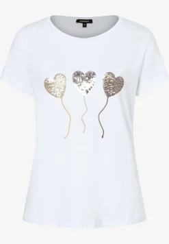 New T-Shirt mit Paillettenherzen, weiß, Frühjahrs-Kollektion T-shirts - Tops