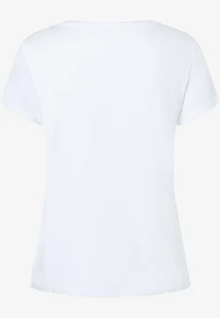 New T-Shirt mit Paillettenherzen, weiß, Frühjahrs-Kollektion T-shirts - Tops