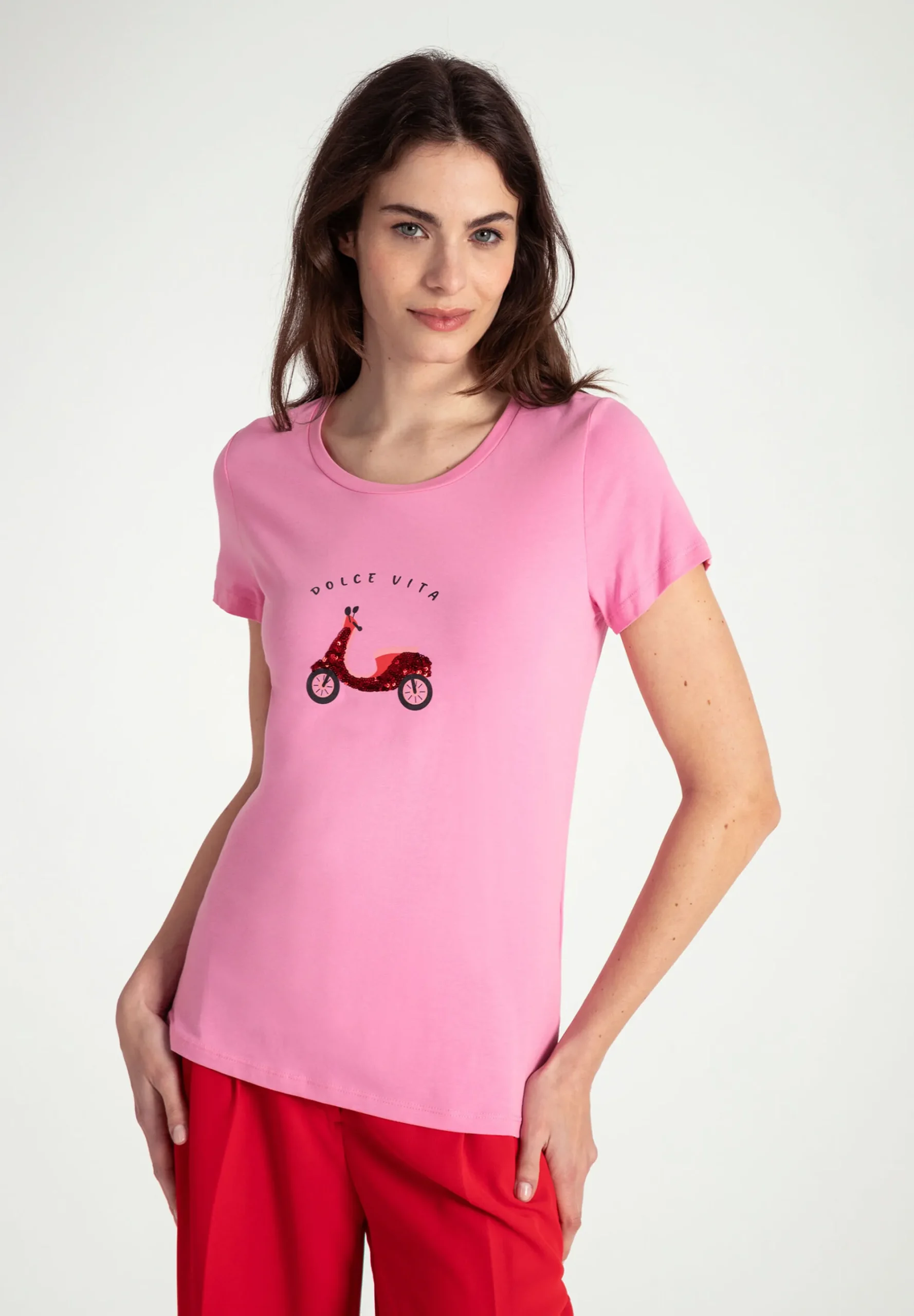 Clearance T-Shirt mit Pailletten-Roller, , Frühjahrs-Kollektion T-shirts - Tops