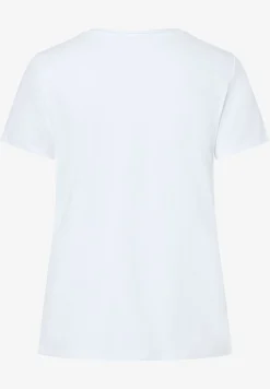 Clearance T-Shirt mit Perlenaufschrift, weiß, Frühjahrs-Kollektion T-shirts - Tops