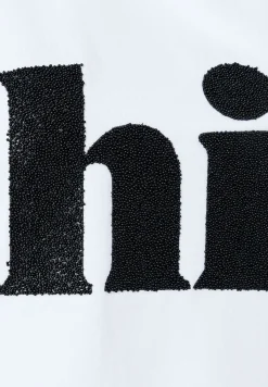 Clearance T-Shirt mit Perlenaufschrift, weiß, Frühjahrs-Kollektion T-shirts - Tops