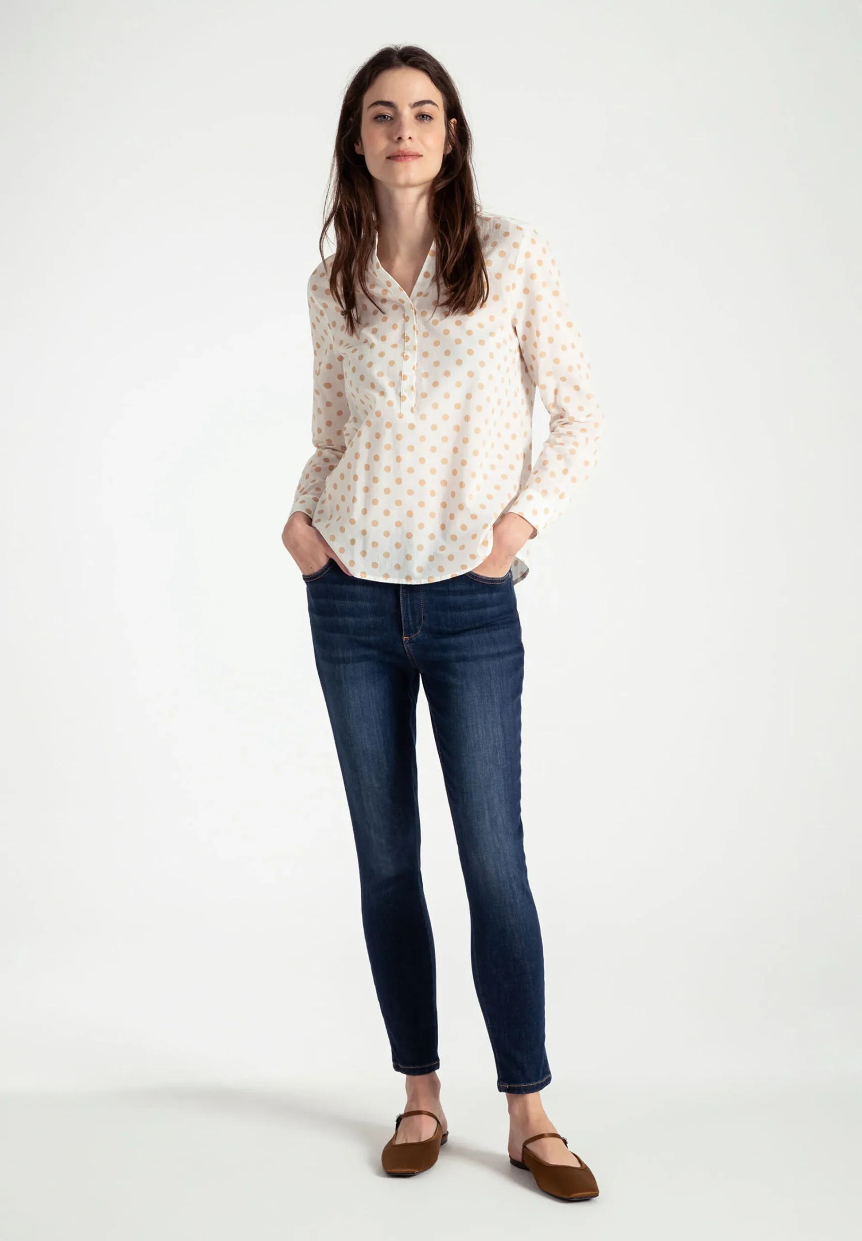 Clearance Tupfenbluse, beige/, Frühjahrs-Kollektion Blusen