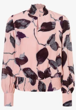 Clearance Viskosebluse, Blätterprint, Herbst-Kollektion Blusen