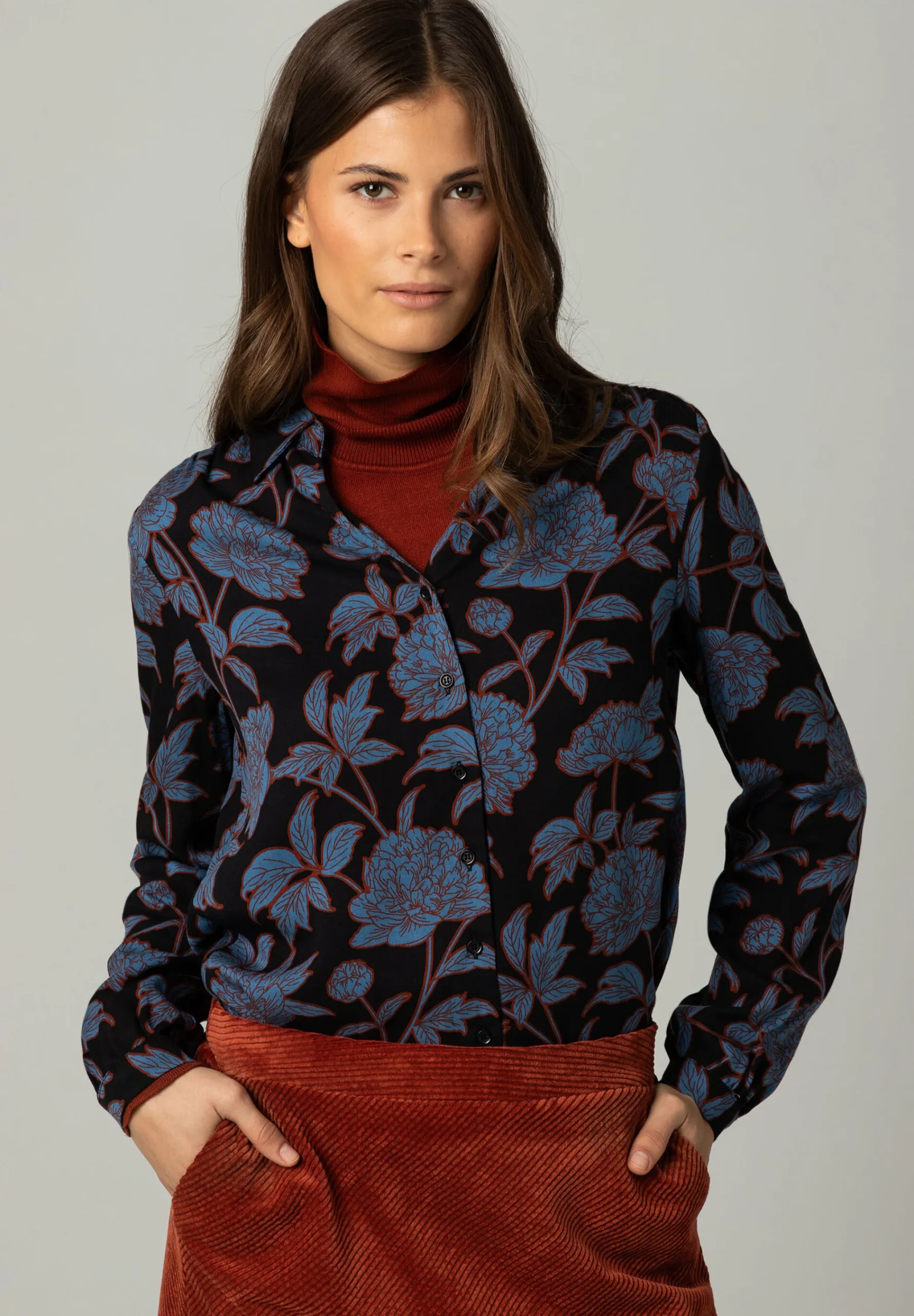 New Viskosebluse, Flowerprint, Winter-Kollektion Blusen