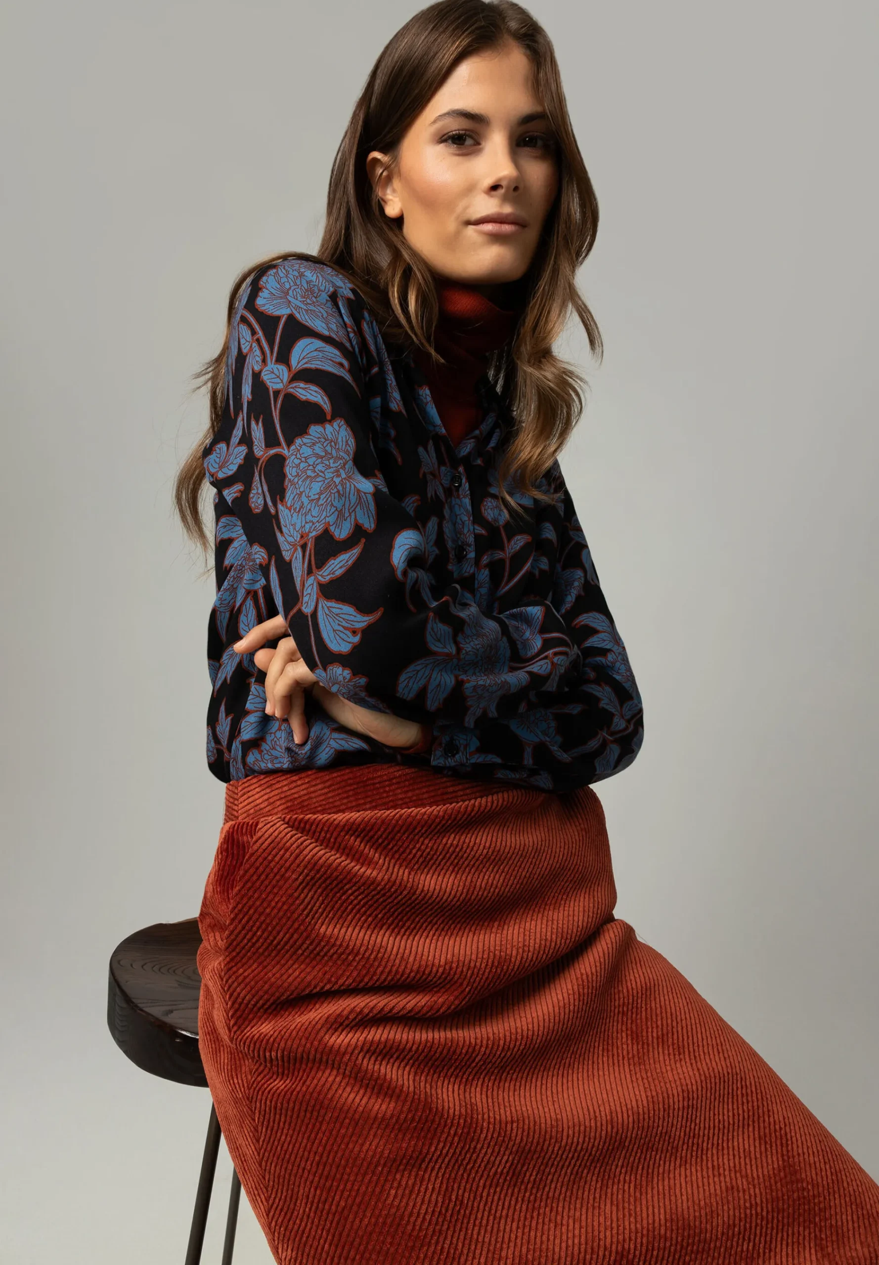 New Viskosebluse, Flowerprint, Winter-Kollektion Blusen