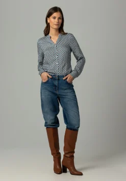 Hot Viskosebluse, grafischer Print, Winter-Kollektion Blusen